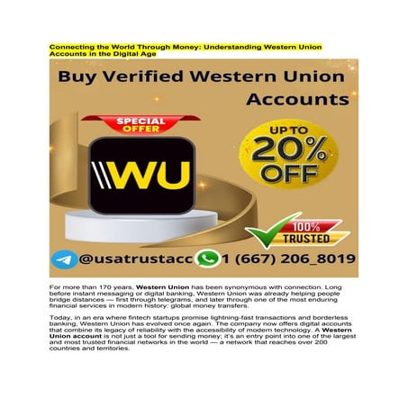 Has anyone had to verify their account with Western Union ....docx