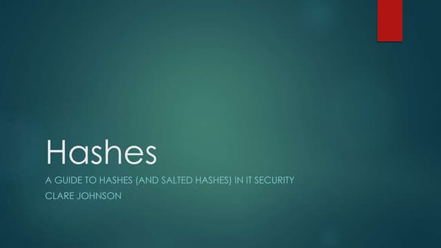 Hash algorithms in IT security