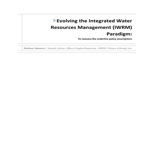 Hashemi - Evolving Integrated Water Resources Management
