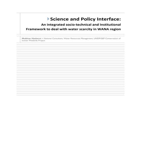 Hashemi - Science and Policy Interface