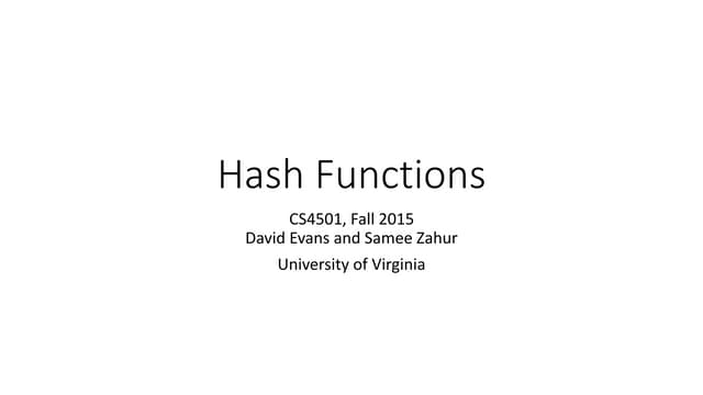 Hash functions