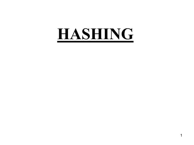 Hashing in Data Structure and analysis of Algorithms