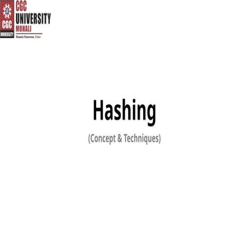 Hashing (Concept & Techniques)- Data Structure