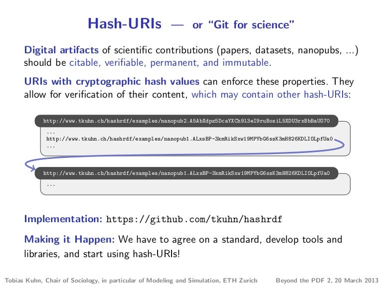 Hash Uris Or Git For Science