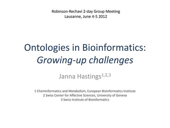 Bio-ontologies in bioinformatics: Growing up challenges