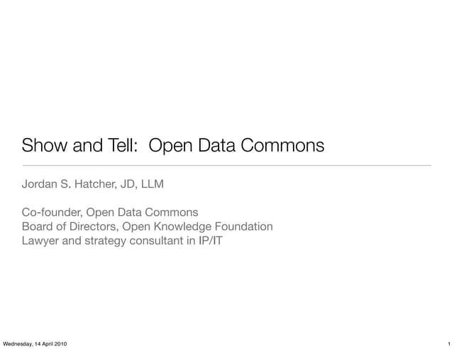 Open Data Commons - OSSAT 14 April ...