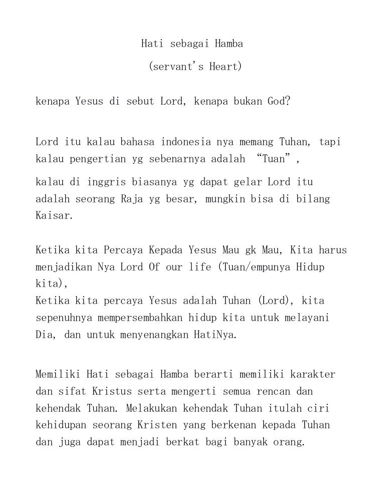 Hati Sbagai Hamba Lirik malayderee