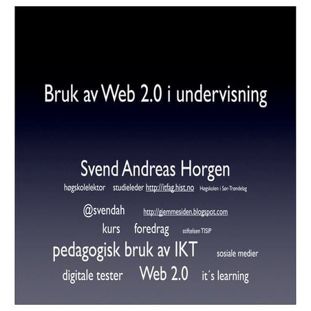 Web 2.0 (og it´s learning) i undervisningen
