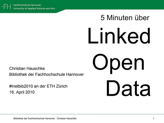 5 Minuten über Linked Open Data