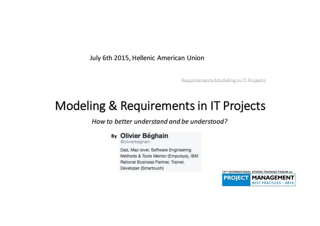 Workshop on requirements and modeling at HAE 2015