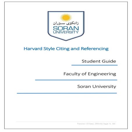 Soran University: Harvard style of referencing and citation guide