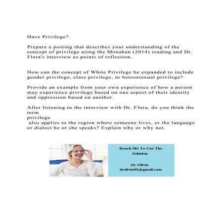Have PrivilegePrepare a posting that describes your underst | DOCX