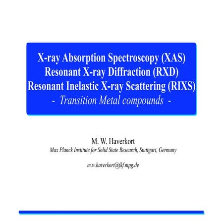 X-Ray Absorption Spectroscopy