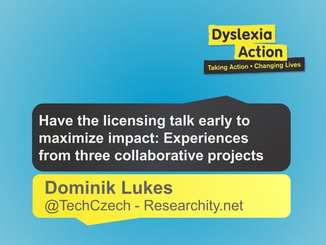 Have the licensing talk early to maximize impact