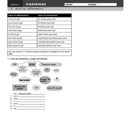 Have to affirmative (stage 1)
