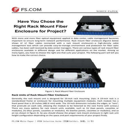 Have you chose the right rack mount fiber enclosure for project