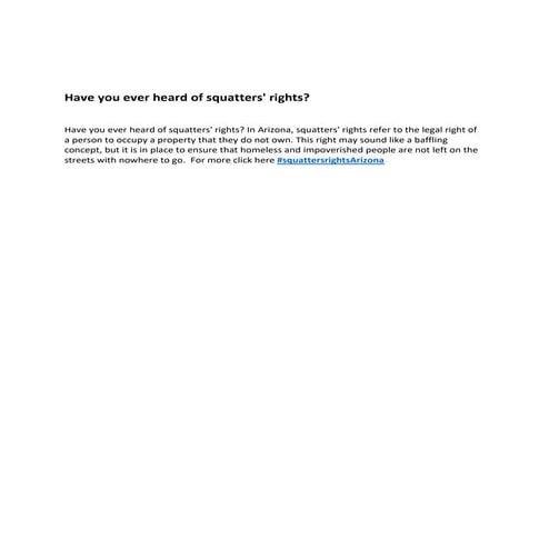 Have you ever heard of squatters' rights? | DOCX
