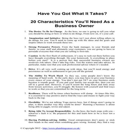 Have you got what it takes