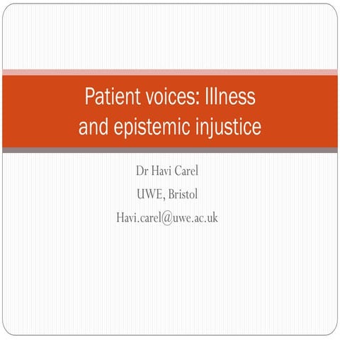 Havi Carel: hearing the patient voice