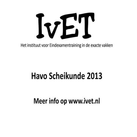 Havo Scheikunde 2013