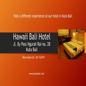 Hawaii bali hotel promotion kit