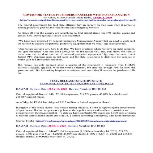 Hawaii COVID-19 Response - Helping Hands - Moving Forward In Sync