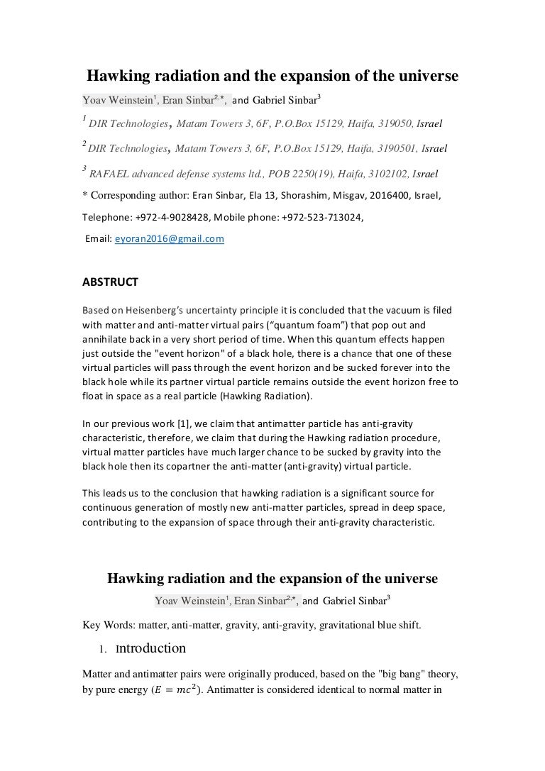 hawking radiation and the expansion of the universe