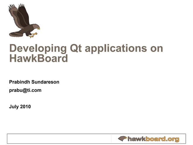 Developing and Benchmarking Qt appl...