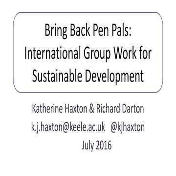 International Group Work for Sustainable Development