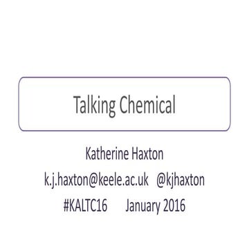 Talking Chemical & Diagnosis: Progress