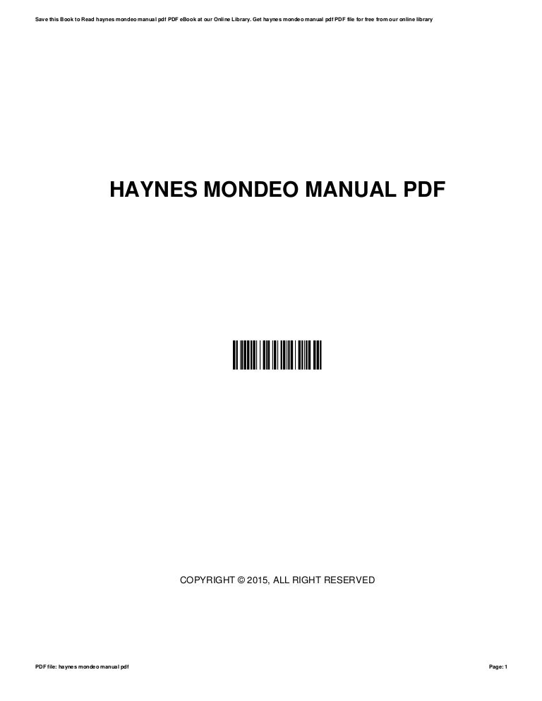 Haynes mondeomanualpdf Haynes mondeomanualpdf