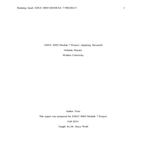 EDUC 8005 Module 7 Project