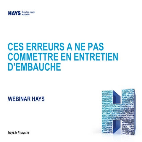 Hays webinar les erreurs a ne pas commettre en entretien
