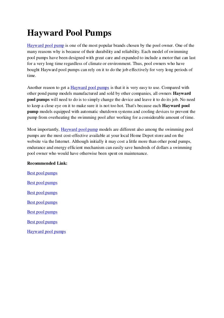 Hayward Pool Pumps