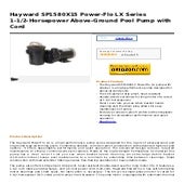 Hayward sp1580 x15 power flo lx series 1-1 2-horsepower above-ground ...