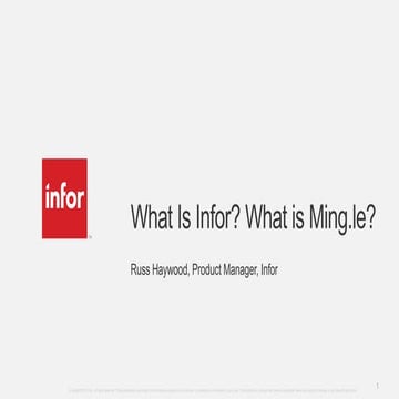 Haywood.what is infor and mingle