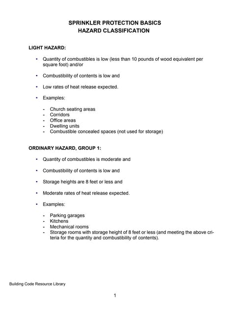 Basic Guide to NFPA 13 Occupancy and Commodity Classifications | PPT
