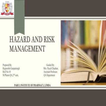 Hazard and risk management