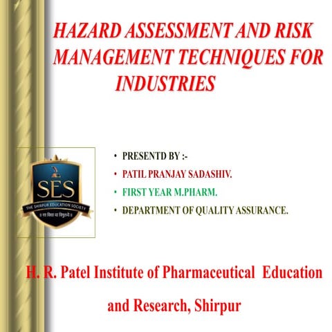 Hazard assessment and risk management techniques