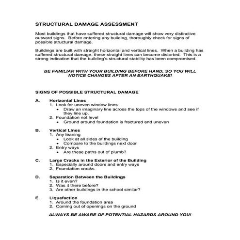STRUCTURAL COLLAPSE AWARENESS FEMA COMPLIANT | PPTX