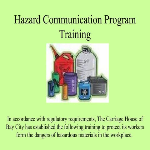 Hazard Communication Program Osha Training
