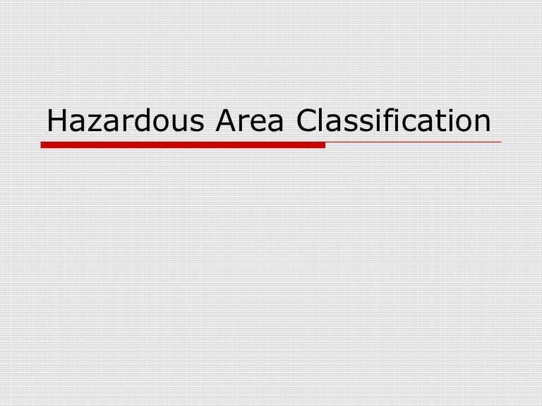 Hazardous area classification