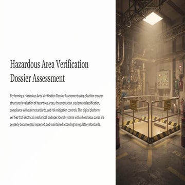 Hazardous Area Verification Dossier Template with eAuditor Audits ...