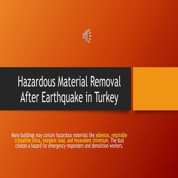 Hazardous Material Removal After Earthquake in Turkey