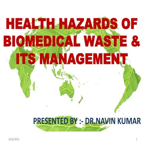 Hazards of biomedical waste & its management