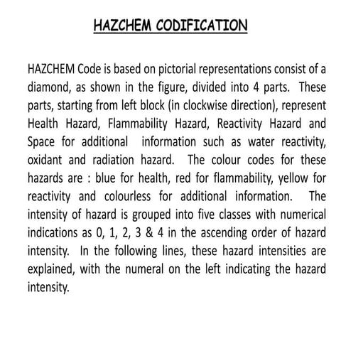 Hazchem codification