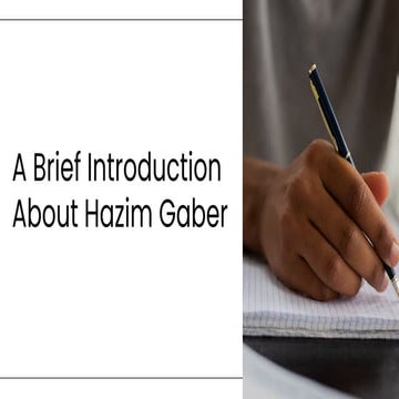 Hazim Gaber, Writer and editorial consultant