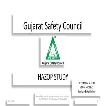 Hazop study training at gujarat safety council