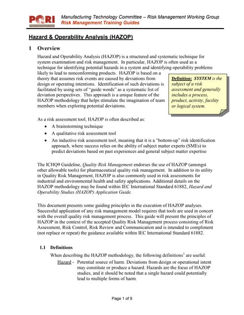 Hazop analysis complete report | DOCX