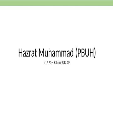 leadership skills of prophet Muhammad (SAW) | PPTX